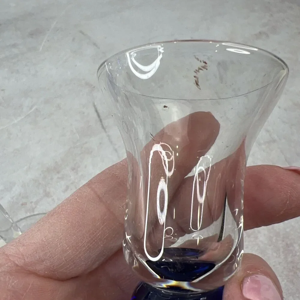 Home Trends MCM Candleholders Glass Set Of‎ 3 Clear & Blue